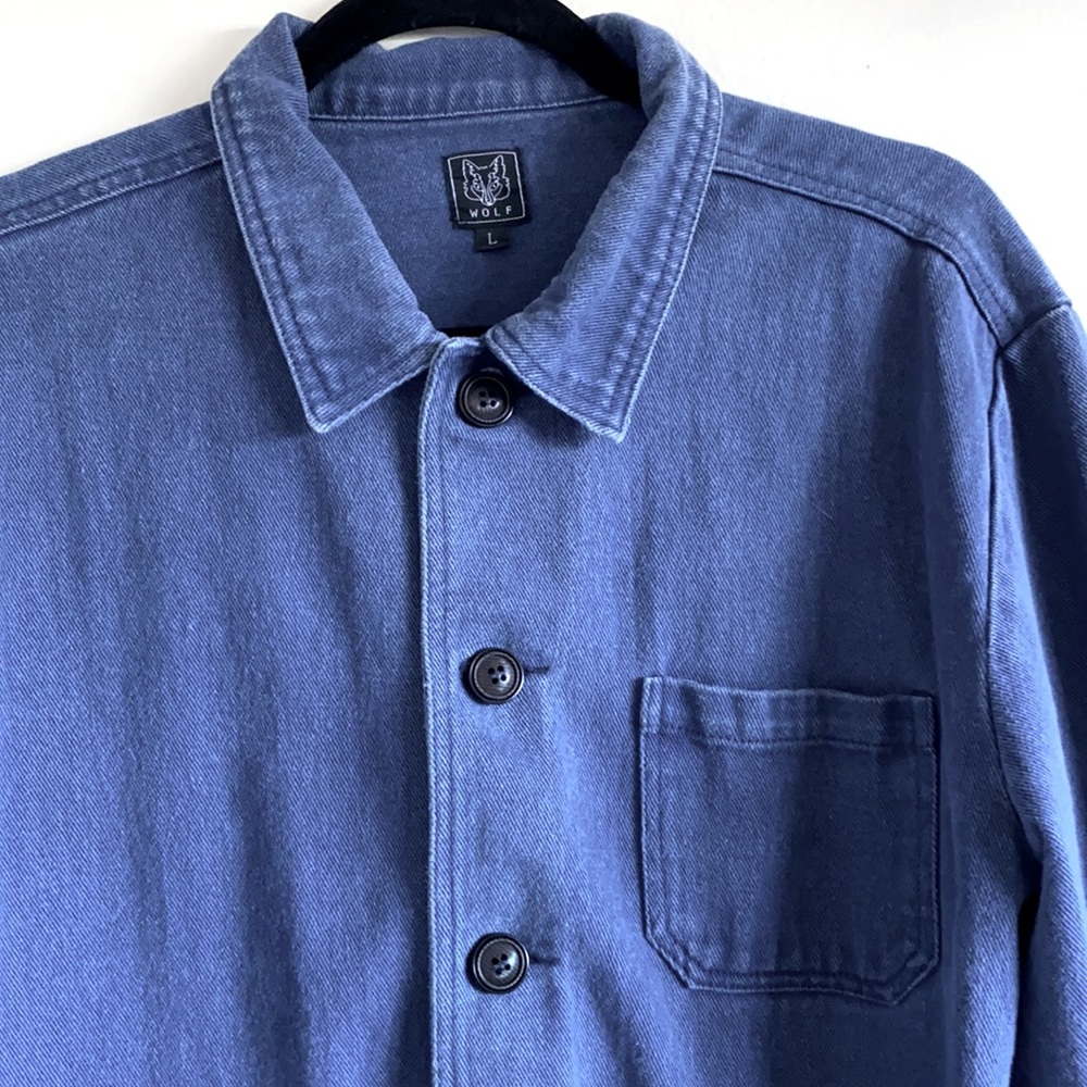 WOLF Indigo Button-Up Cotton Jacket